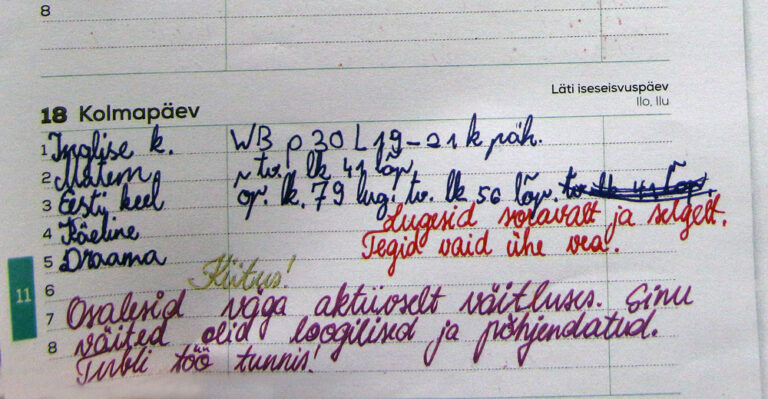  Sõnaline hinnang – palju informatiivsem kui number. Foto: Raivo Juurak