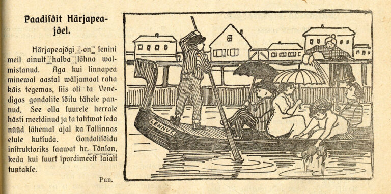 Karikatuur Härjapea jõest satiirilehes Kilk, 19/1912.