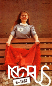 1987. aasta kevade populaarsemaid abituriente Diana Soodla Jõgevalt (Tiit Koha kaanefoto). Kas tunnete ära paljude tulevase telelemmiku?