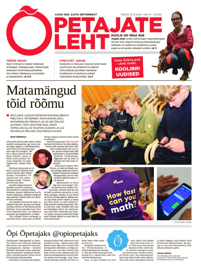 ﻿Õpetajate Leht 13. detsembril