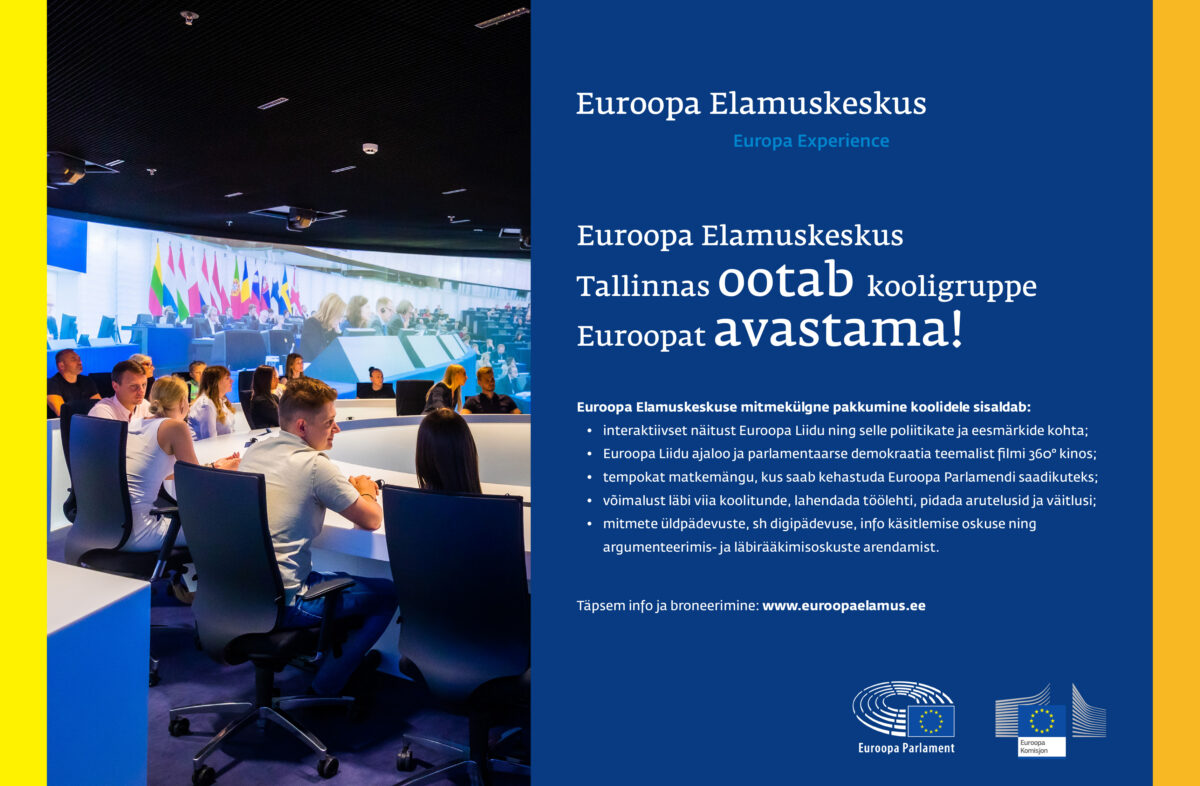 Euroopa Elamuskeskus Tallinnas ootab kooligruppe Euroopat avastama!