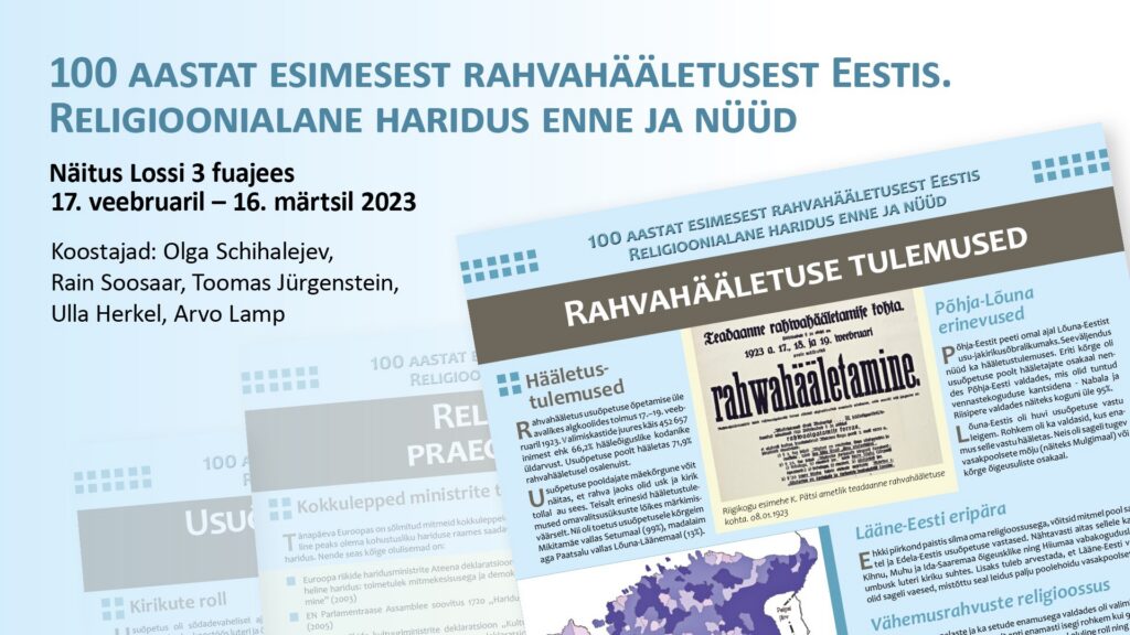 Näitus religioonialasest haridusest enne ja nüüd 