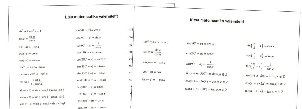 Valemilehe kasutamine muudab olulisemaks ülesannete mõistmise