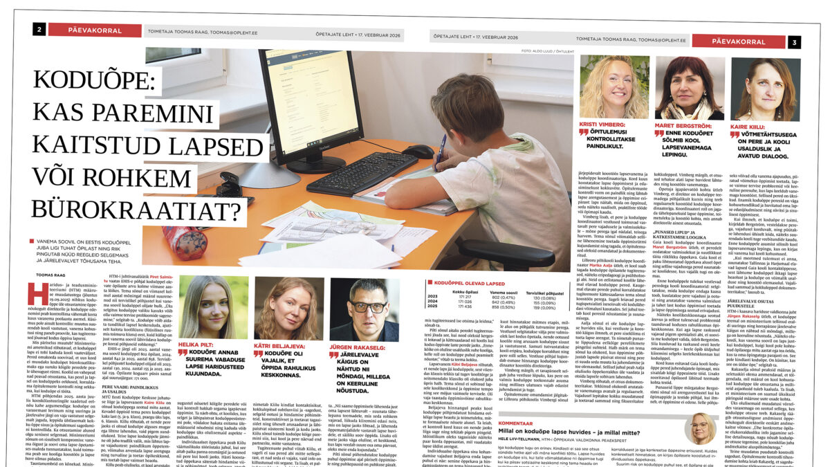 Koduõppe kaudu ei saa (kaasava) hariduse puudujääke likvideerida